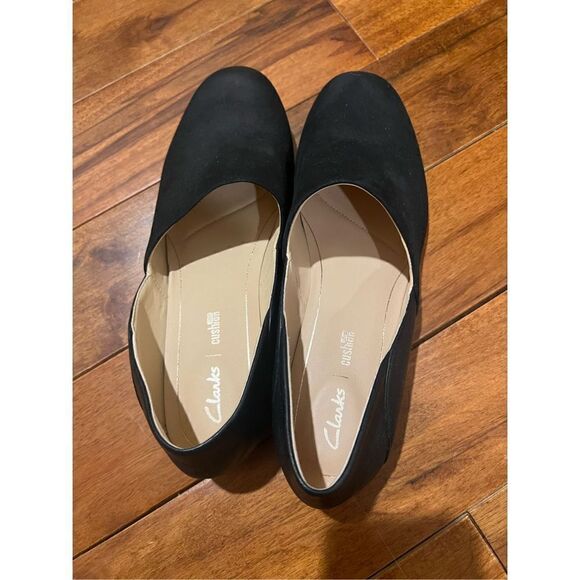 Clarks Shoes - Clarks Pure Belle Contour Cushion Black Leather Loafers